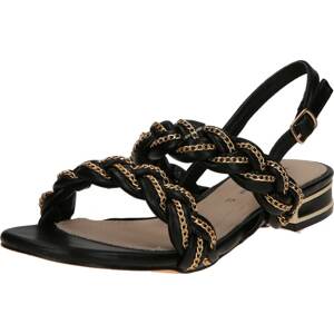 TATA Italia Páskové sandály zlatá / černá