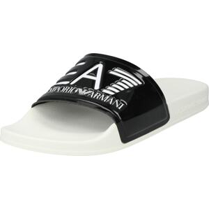 EA7 Emporio Armani Pantofle černá / bílá