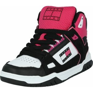 Tommy Jeans Kotníkové tenisky pink / černá / bílá