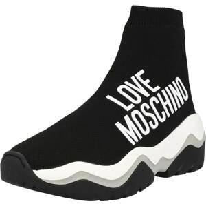 Love Moschino Slip on boty 'CALZA' černá / bílá