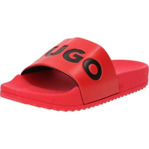 HUGO Plážová/koupací obuv jasně červená / černá