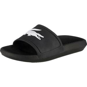 LACOSTE Pantofle 'Croco Slide' černá / bílá