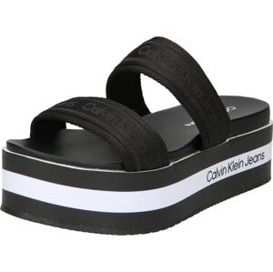 Calvin Klein Jeans Pantofle černá / bílá