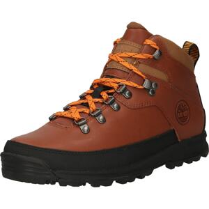 TIMBERLAND Šněrovací boty 'World Hiker' okrová / světle hnědá / svítivě oranžová / černá