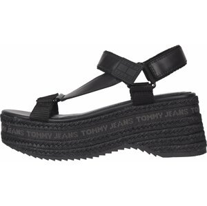 Tommy Jeans Páskové sandály černá