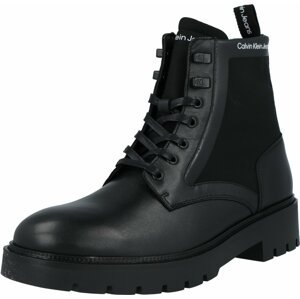 Calvin Klein Jeans Šněrovací boty černá / bílá
