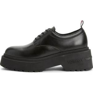 Tommy Jeans Šněrovací boty červená / černá