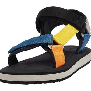 Pull&Bear Sandály modrá džínovina / žlutá / oranžová / černá