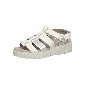 Páskové sandály Caprice stříbrná / bílá