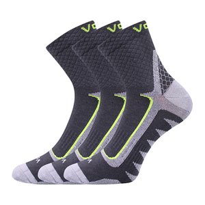VOXX® ponožky Kryptox tmavě šedá-žlutá 3 pár 35-38 EU 111199