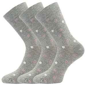 LONKA® ponožky Flowrana šedá melé 3 pár 35-38 EU 120096