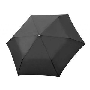Doppler Mini Slim Carbonsteel Dámský plochý skládací deštník černý 722863DSZ