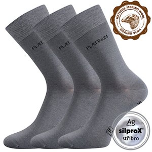 LONKA ponožky Dewool světle šedá 3 pár 35-38 114264