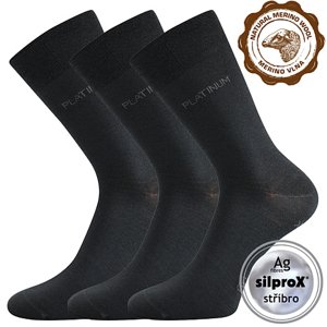 LONKA ponožky Dewool tmavě šedá 3 pár 35-38 114265