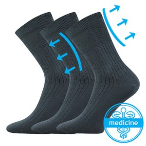 BOMA ponožky Zdrav. tmavě šedá 3 pár 38-39 102168