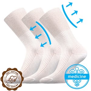 LONKA® ponožky Zdravan bílá 3 pár 35-37 109568
