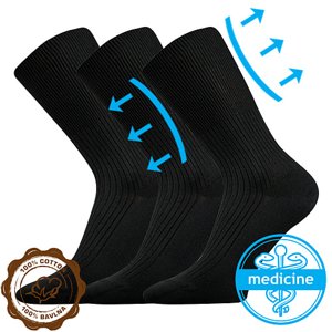 LONKA ponožky Zdravan černá 3 pár 35-37 109569