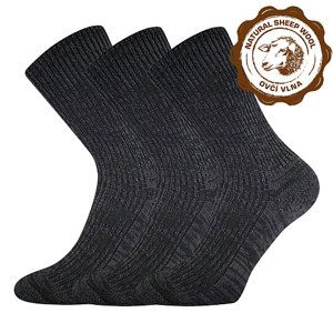 BOMA ponožky Říp černý melír 3 pár 38-39 103354