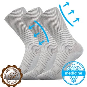 LONKA ponožky Zdravan sv.šedá 3 pár 35-37 109570