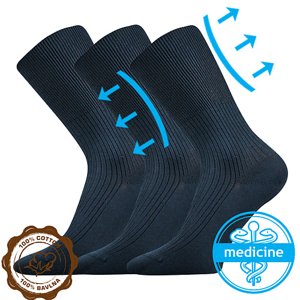 LONKA ponožky Zdravan tm.modrá 3 pár 35-37 109571