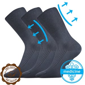 LONKA® ponožky Zdravan tm.šedá 3 pár 41-42 109584