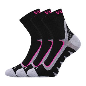 VOXX ponožky Kryptox černá-magenta 3 pár 39-42 111202