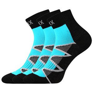 VOXX ponožky Monsa černá-tyrkys 3 pár 35-38 113839