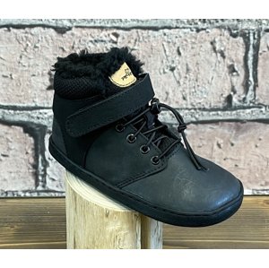 Pegres Barefoot BF40 Dětské zimní kotníkové boty černé 25