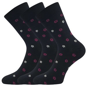 LONKA® ponožky Flowrana černá 3 pár 39-42 120097