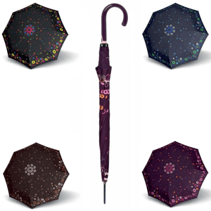 Dámský deštník Doppler Lang Fiber PARTY RINGS vzor 1 740765PR01